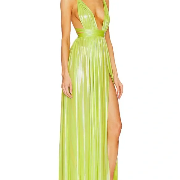 Bronx and Banco Goddess Gown in Neon Yellow - Picture 2 of 5